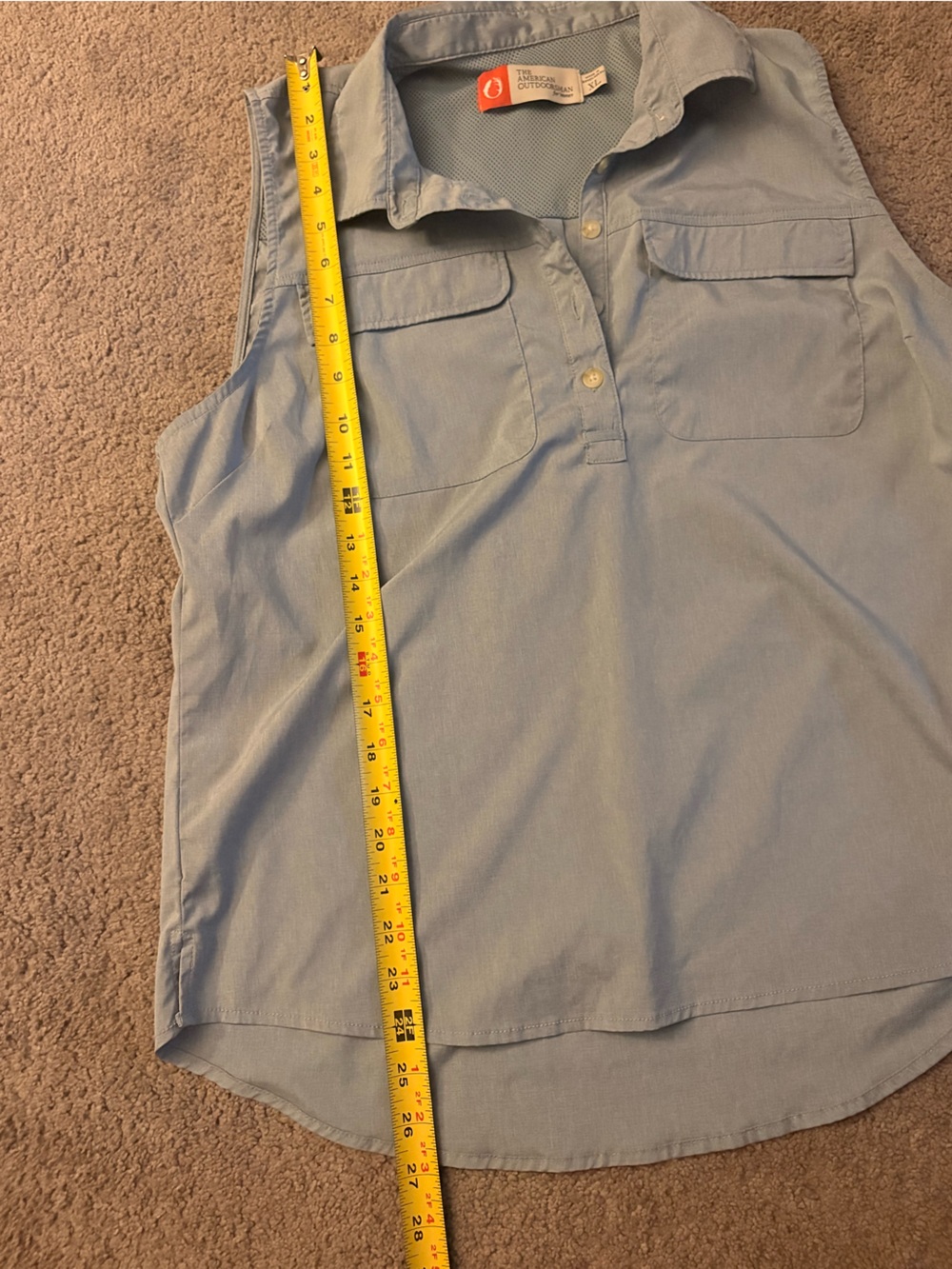 Sleeveless Collared Tank Top - Light Blue - Picture 5 of 6